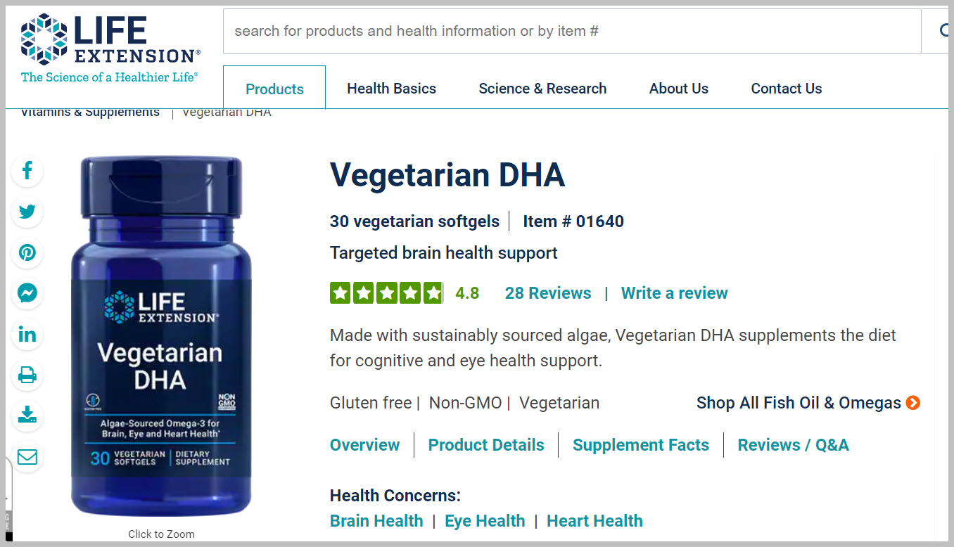 Life Extension Vegetarian Omega-3