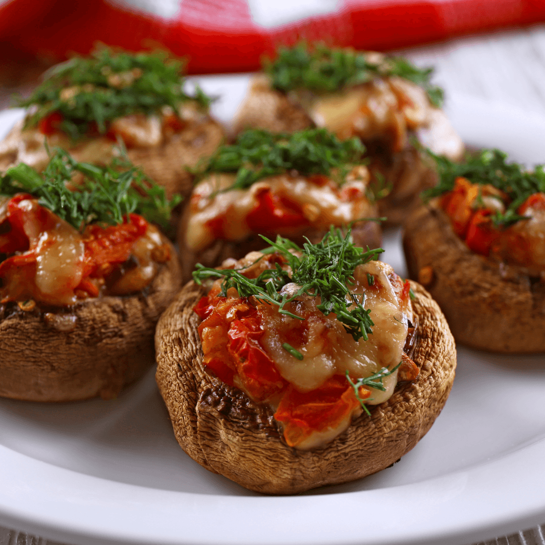 Vegetarian Cream Cheese Stuffed Mushrooms