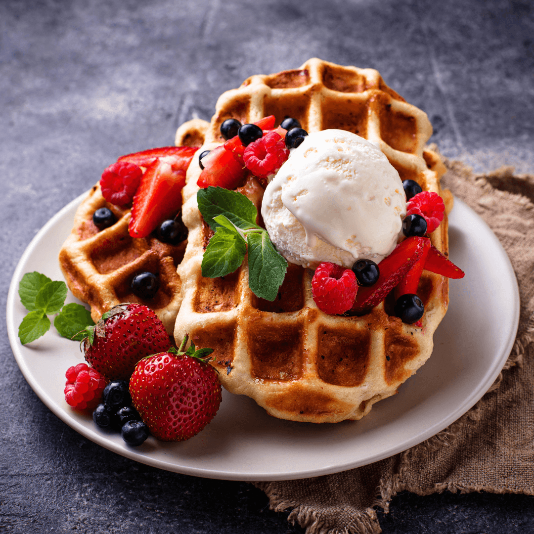 Vegan Waffles With Berry Compote