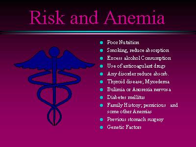 The Risk Factors For Anemia