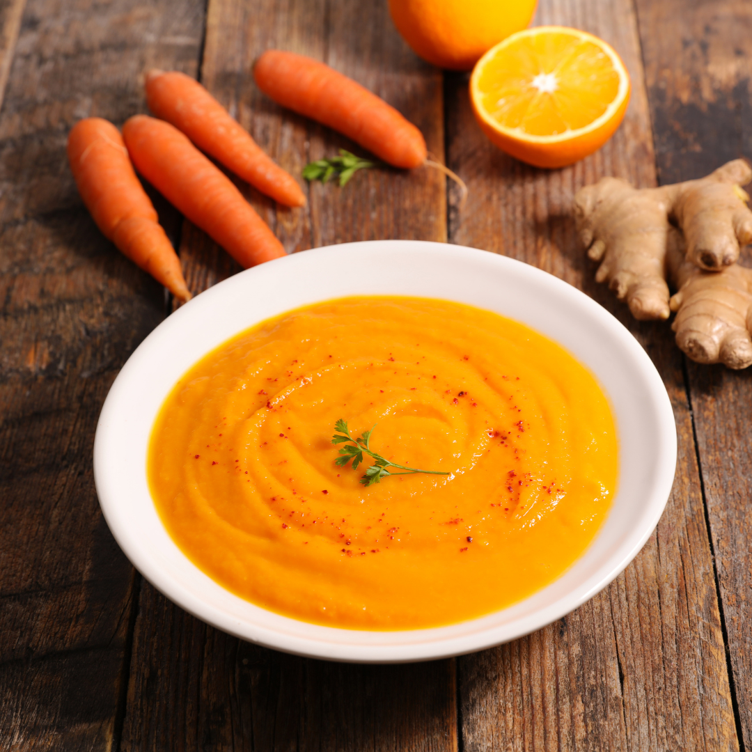 Carrot Ginger Soup With Oregano Croutons Recipe