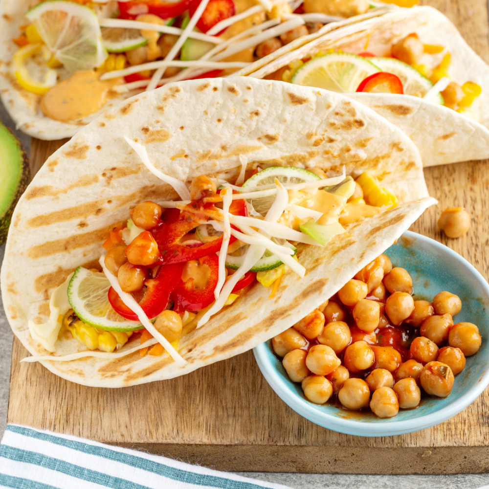 Chickpea and Rosemary Roasted Potato Vegan Breakfast Tacos