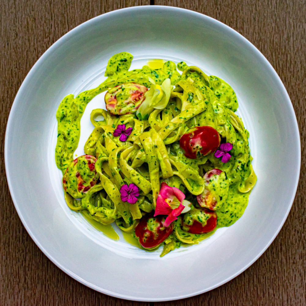 Parsley Pasta With Zucchini And Carrots