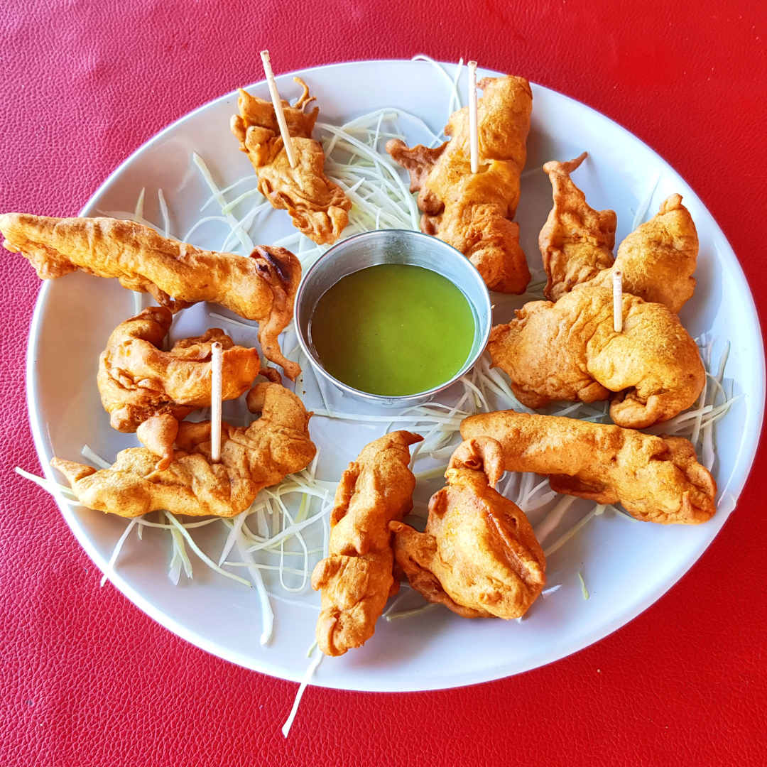 Onion Pakoras With Avocado Dipping Sauce