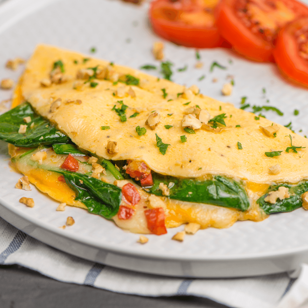 Vegan Chickpea Omelette With Spinach & Mushrooms Recipe