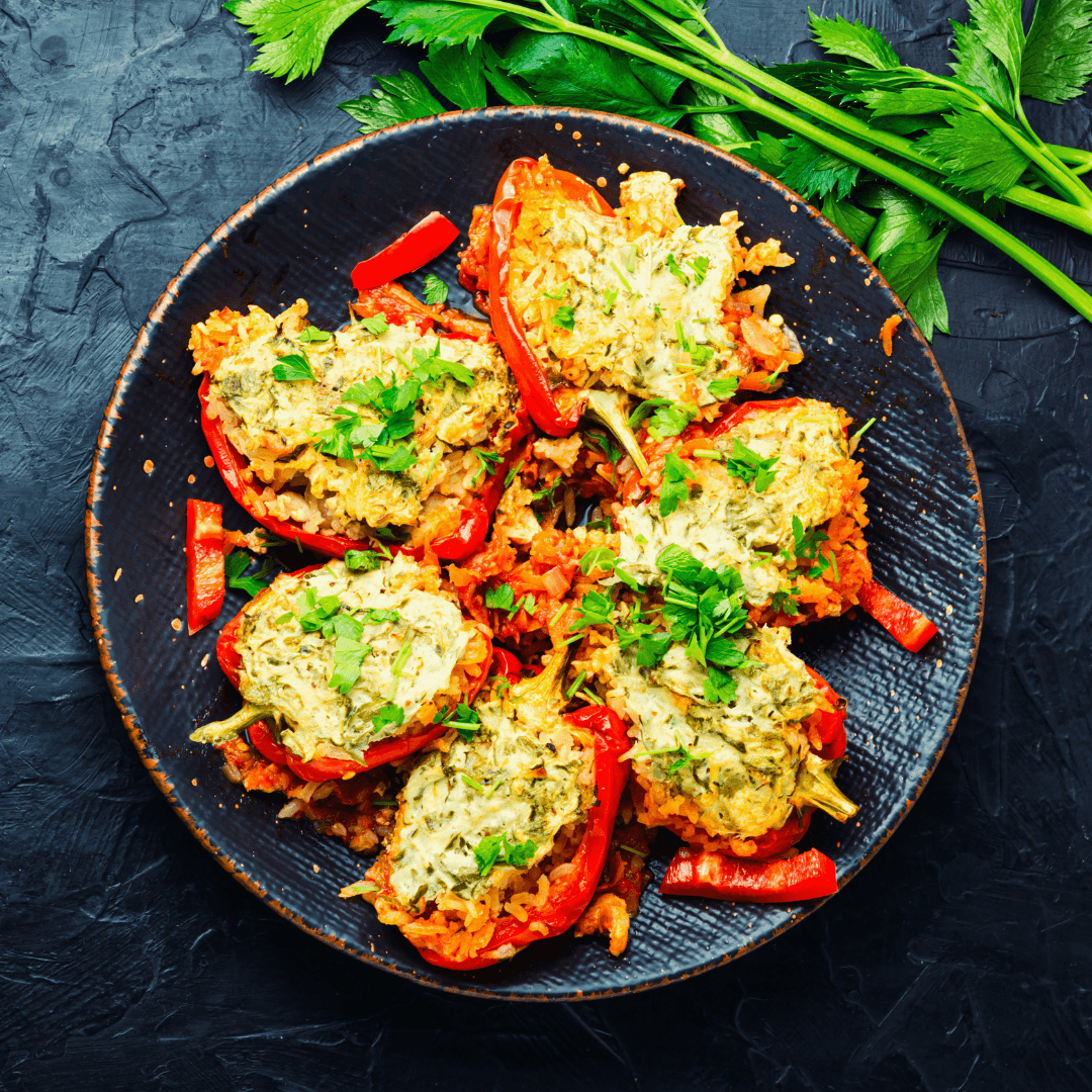 Vegan Stuffed Bell Peppers With Rice And Beans Recipe