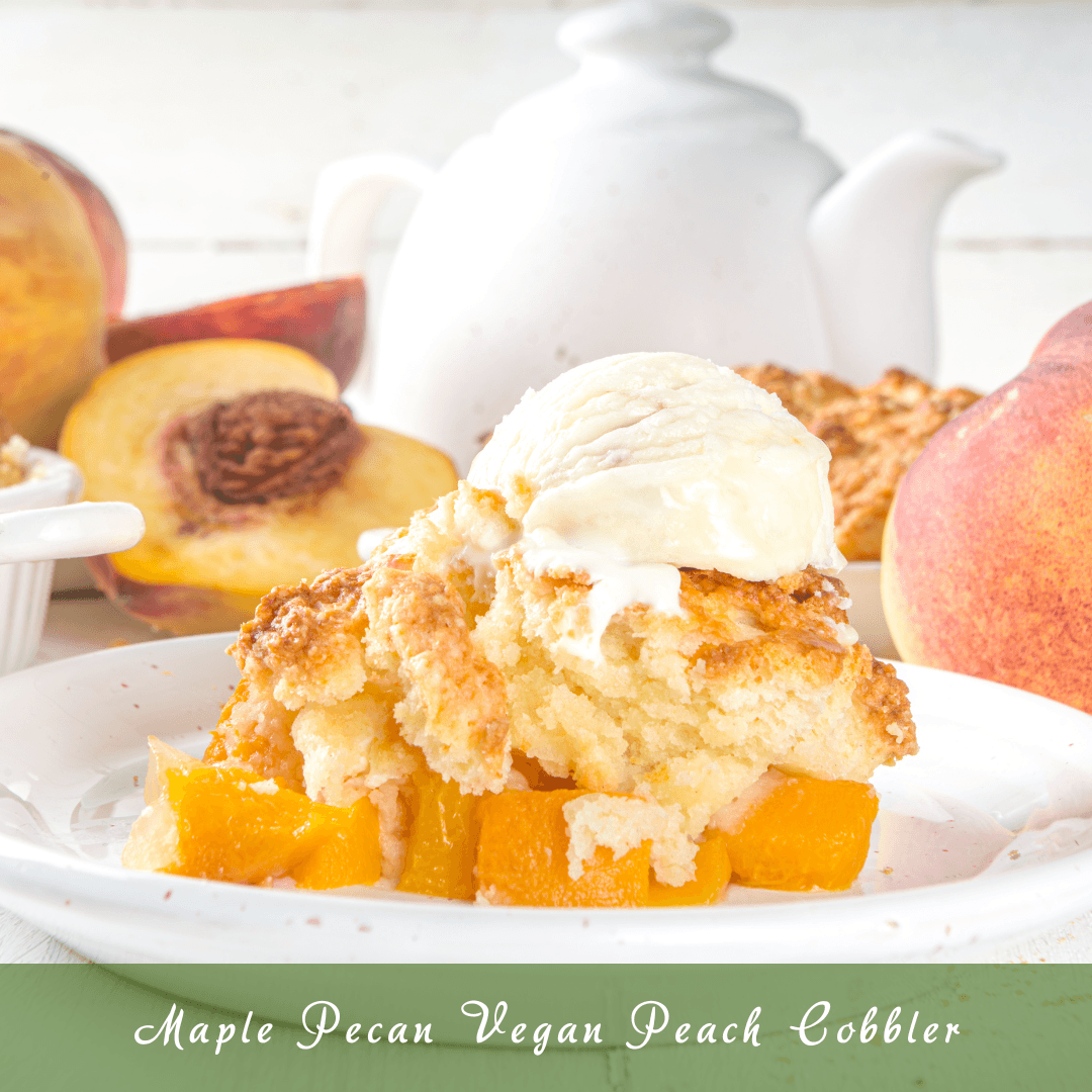 Maple Pecan Vegan Peach Cobbler