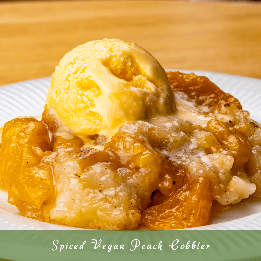 Spiced Vegan Peach Cobbler