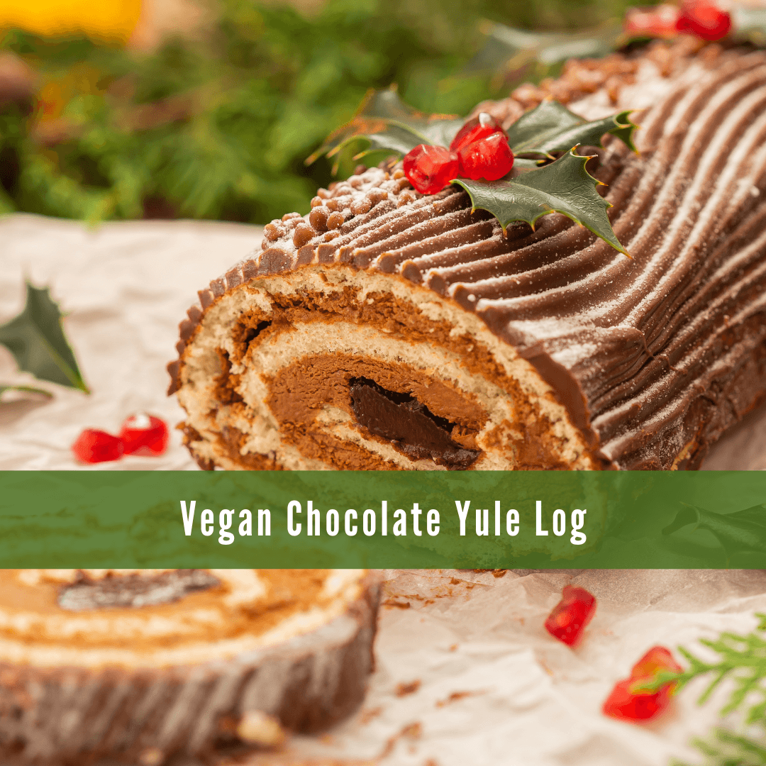 Vegan Chocolate Yule Log (Bûche de Noël)