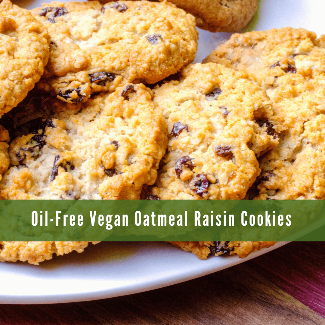 Oil-Free Vegan Oatmeal Raisin Cookies