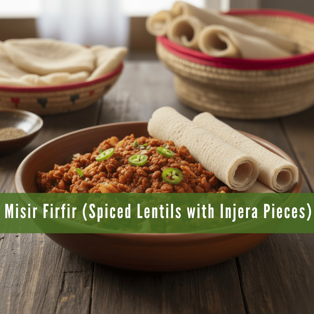 Misir Firfir (Spiced Lentils with Injera Pieces)