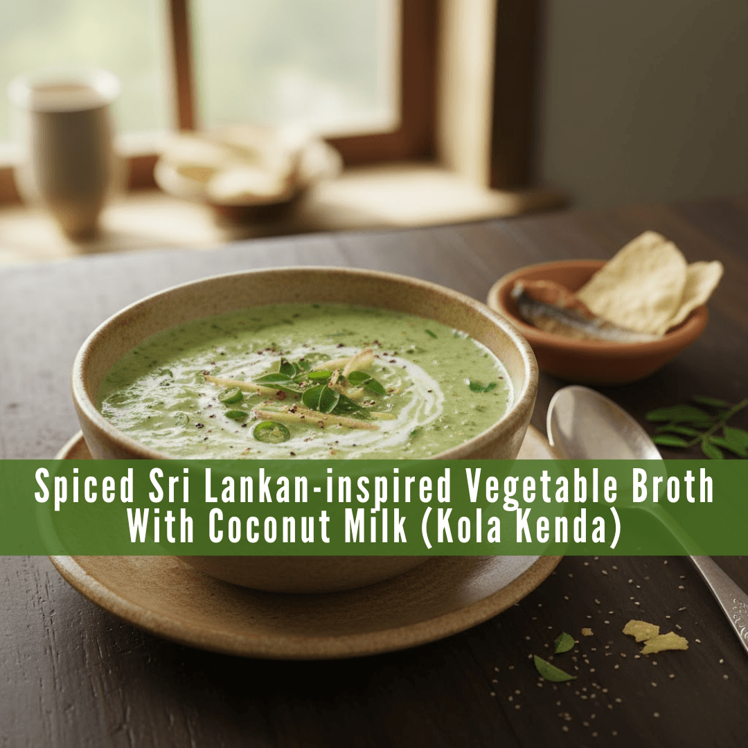 Spiced Sri Lankan-inspired Vegetable Broth With Coconut Milk (Kola Kenda) Spiced Sri Lankan-inspired Vegetable Broth With Coconut Milk (Kola Kenda)